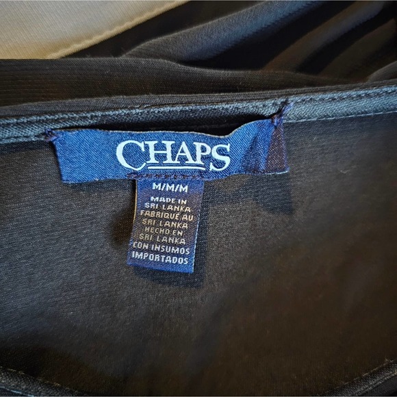 Chaps women's black dress with built in cape size medium - Picture 10 of 13